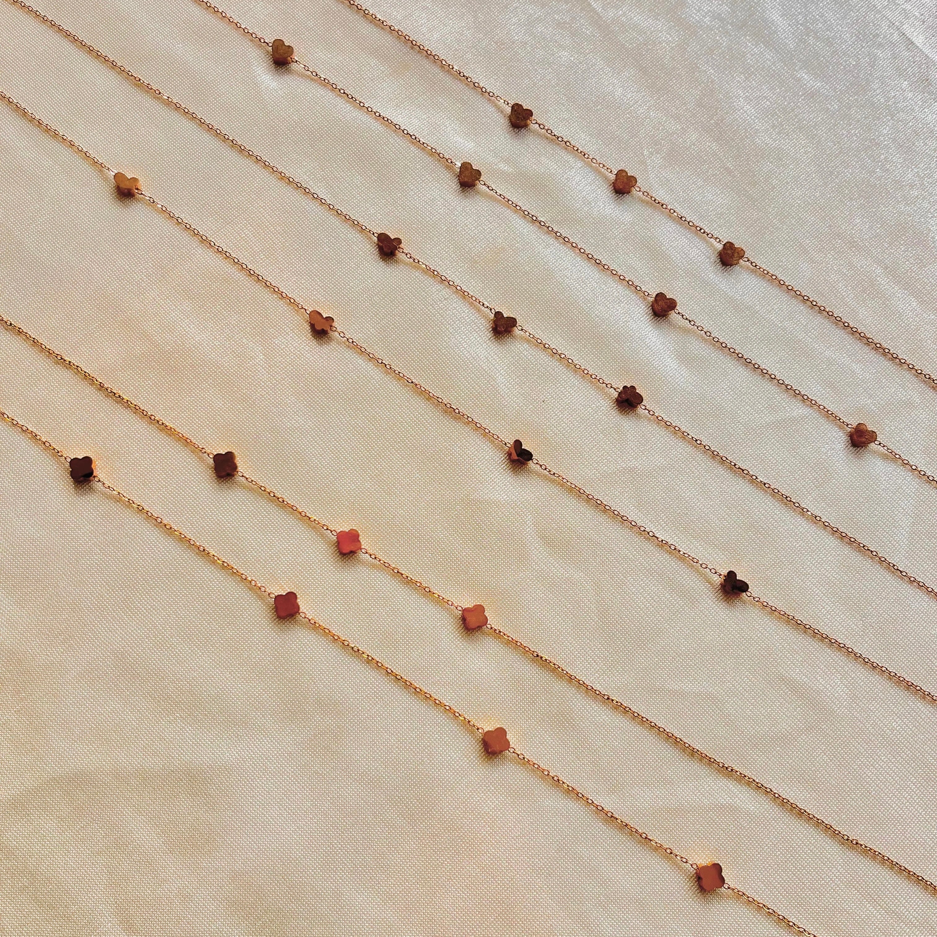 Layered clover necklace