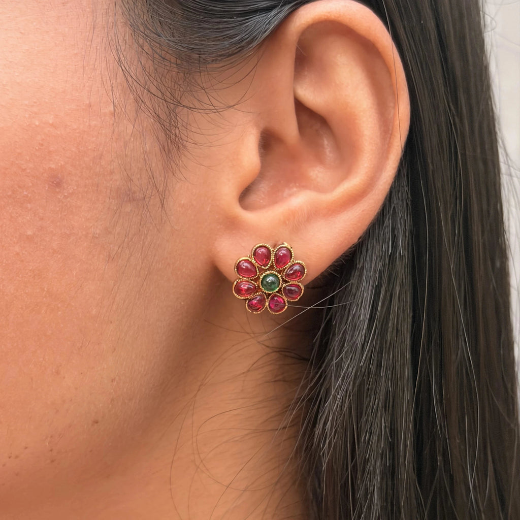 Ruby Blossom Necklace Set
