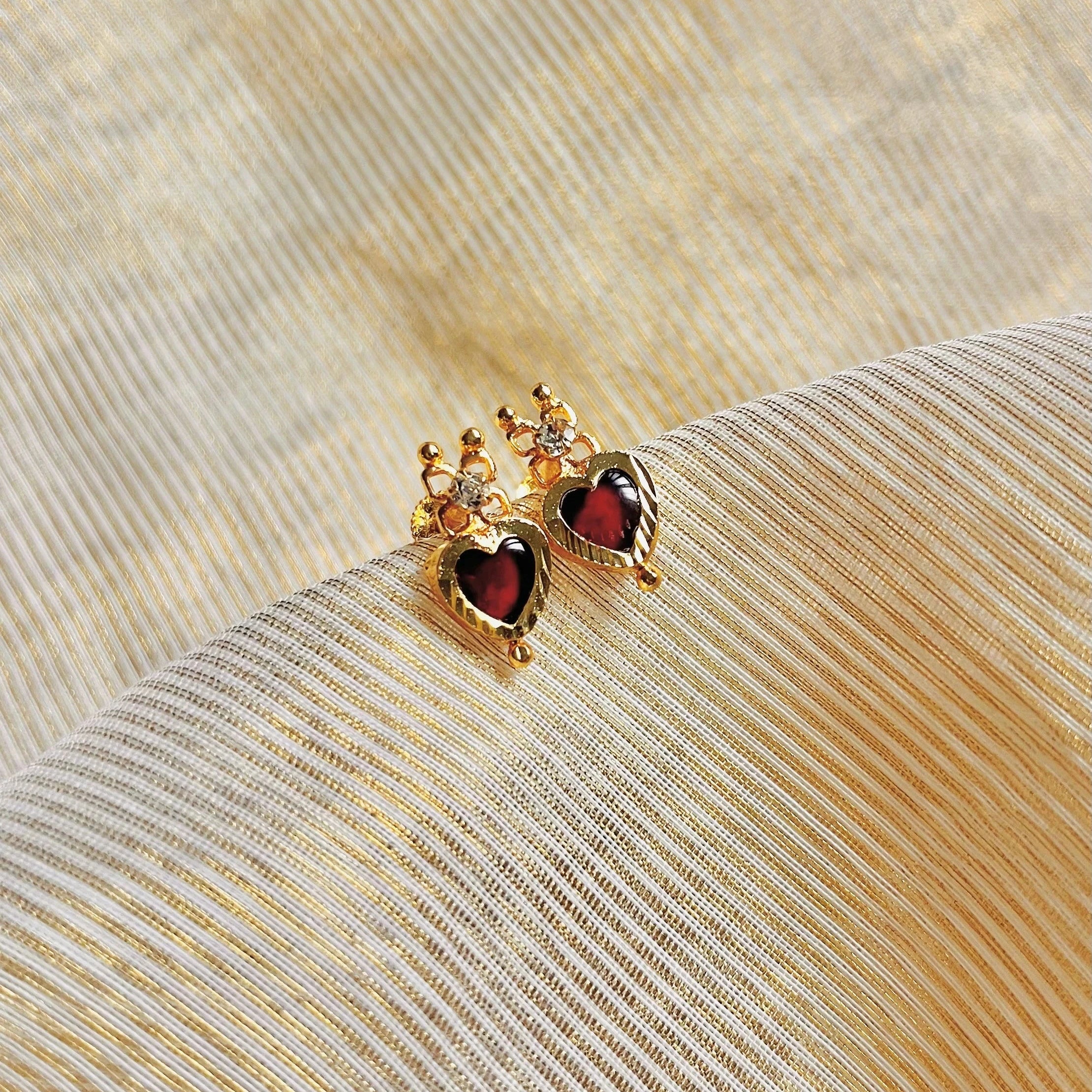 Red Heart Palakka Earrings