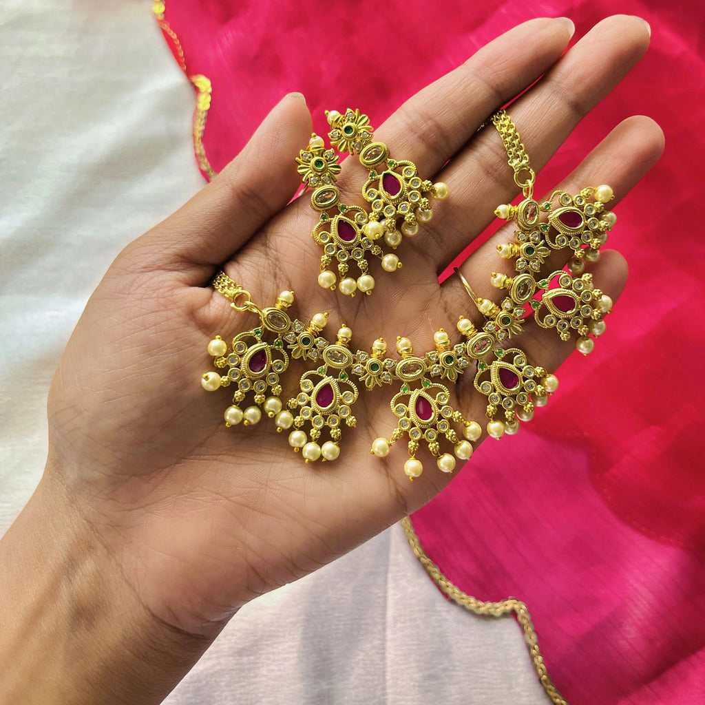 Kumkum Pearl Necklace