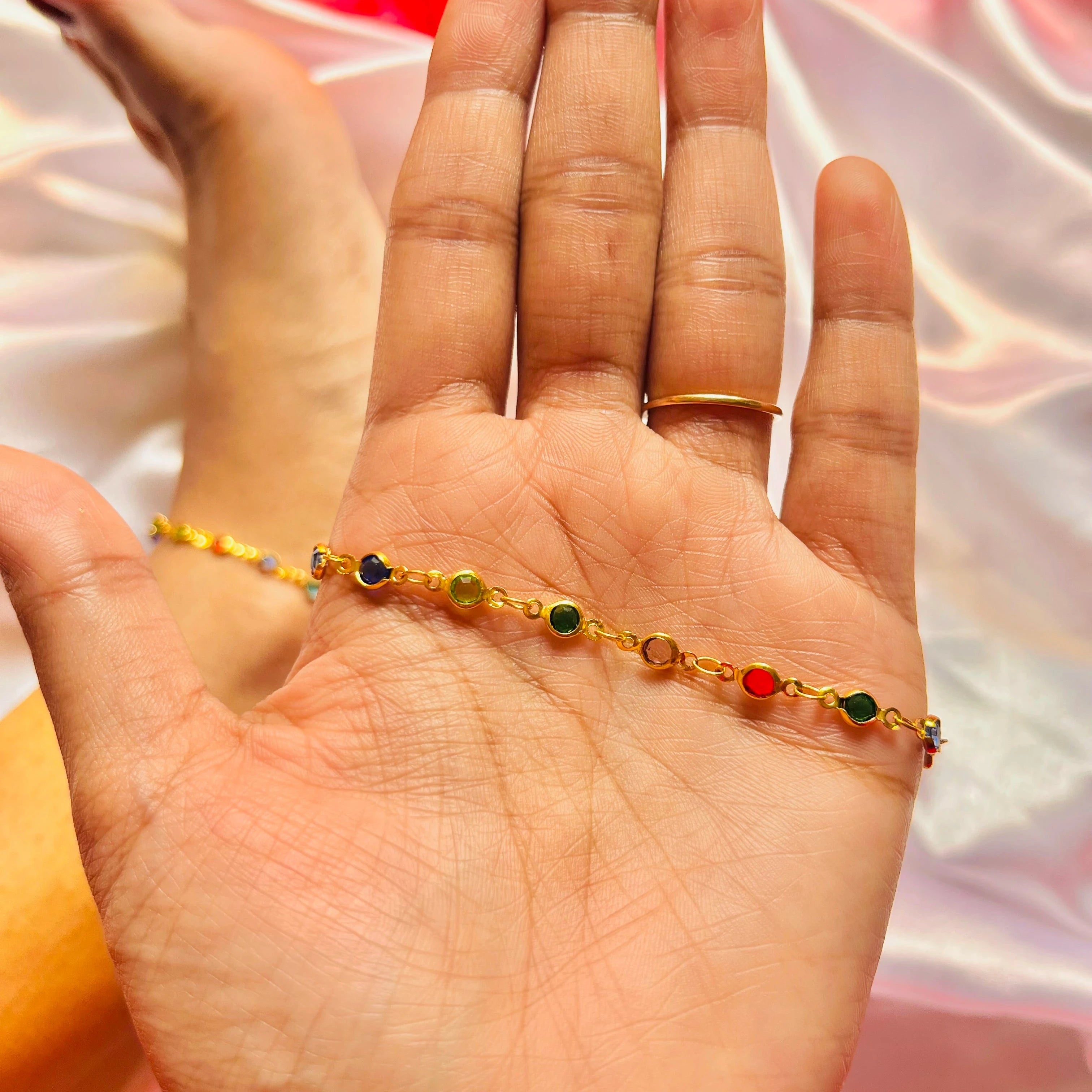 Rainbow Charm Anklet