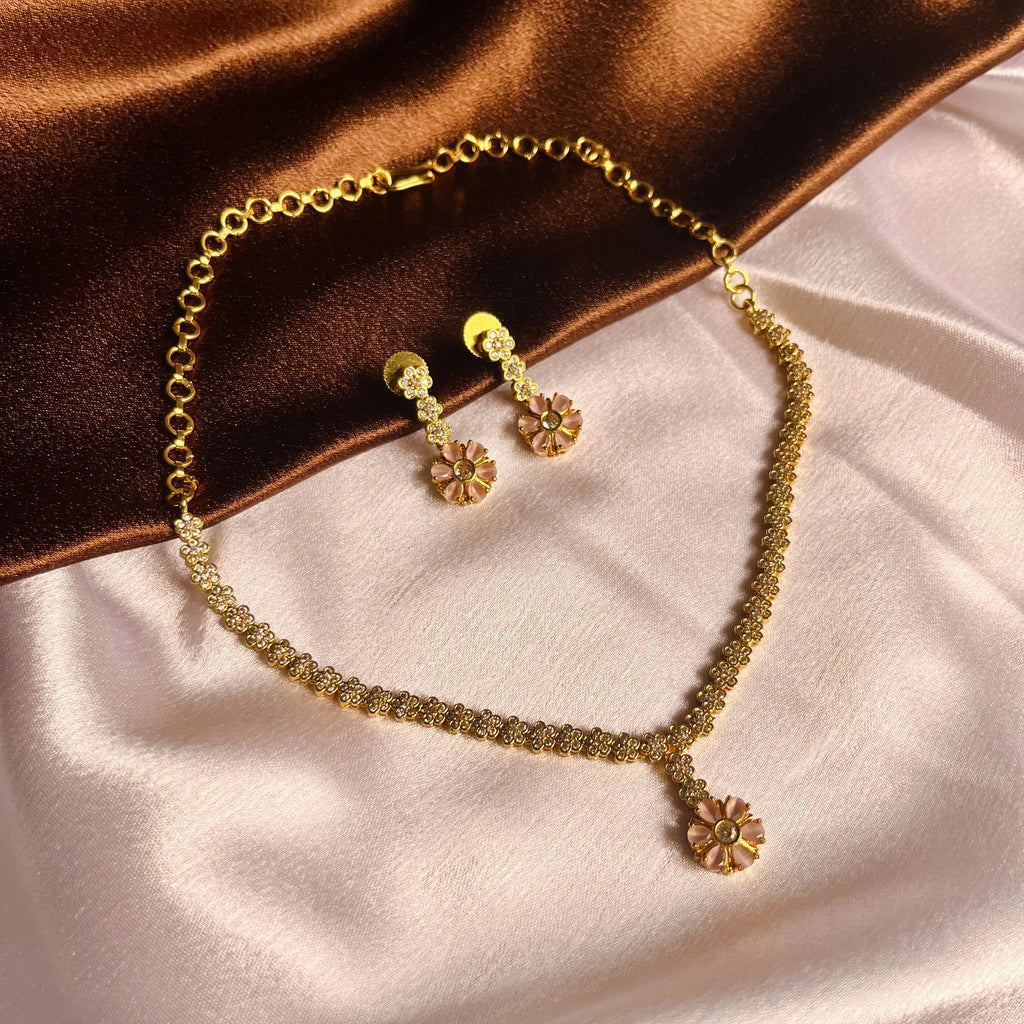Blush petal Necklace set
