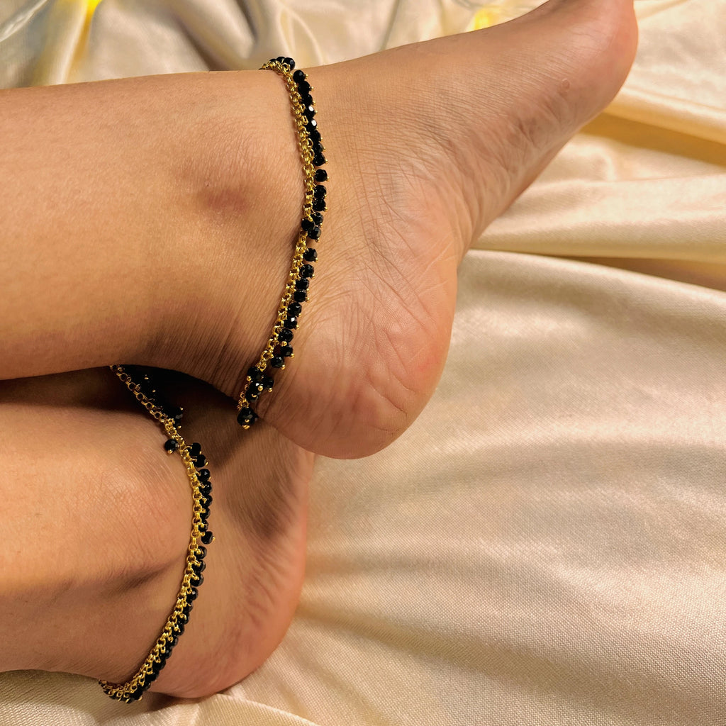 Black cristal anklet