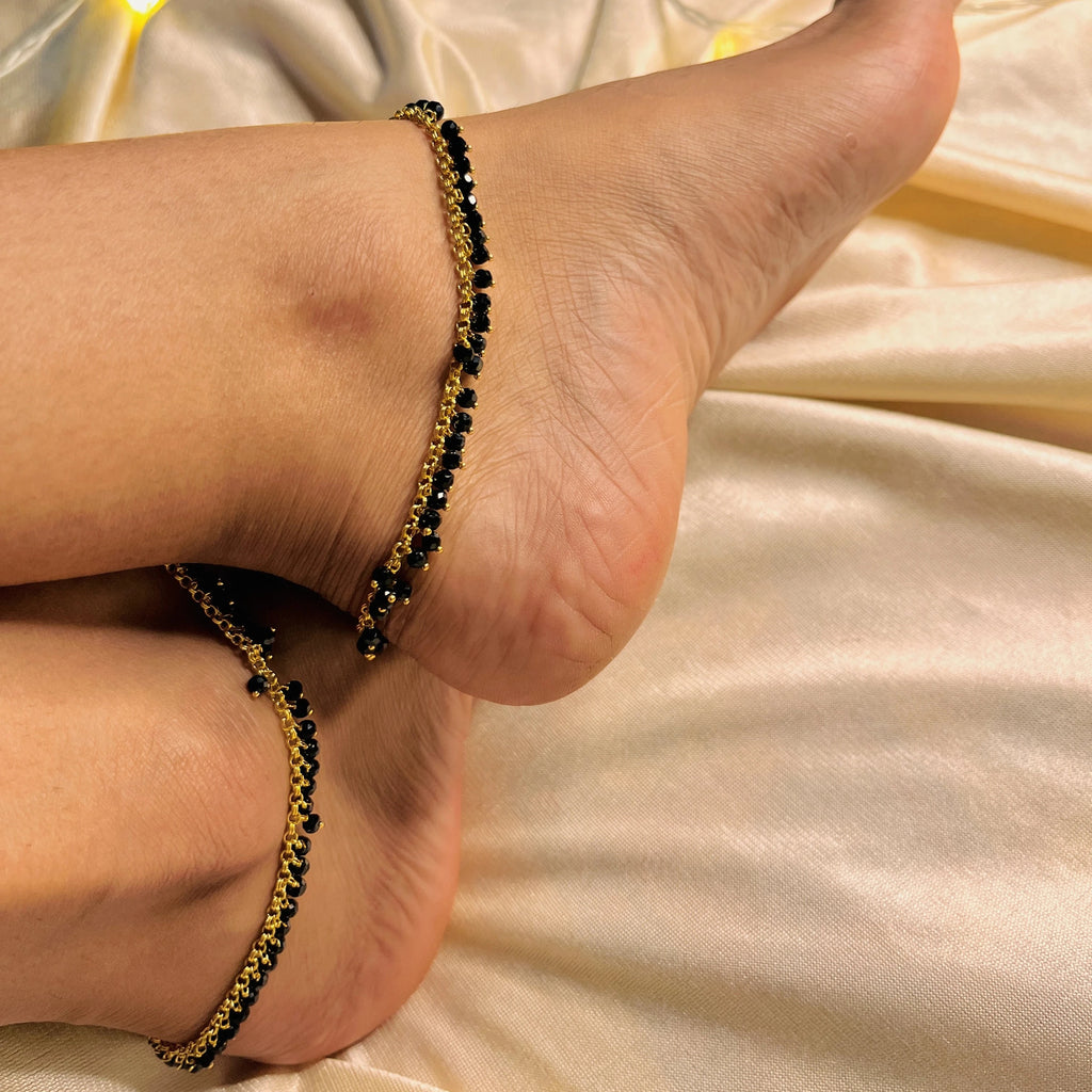 Black Crystal Anklet