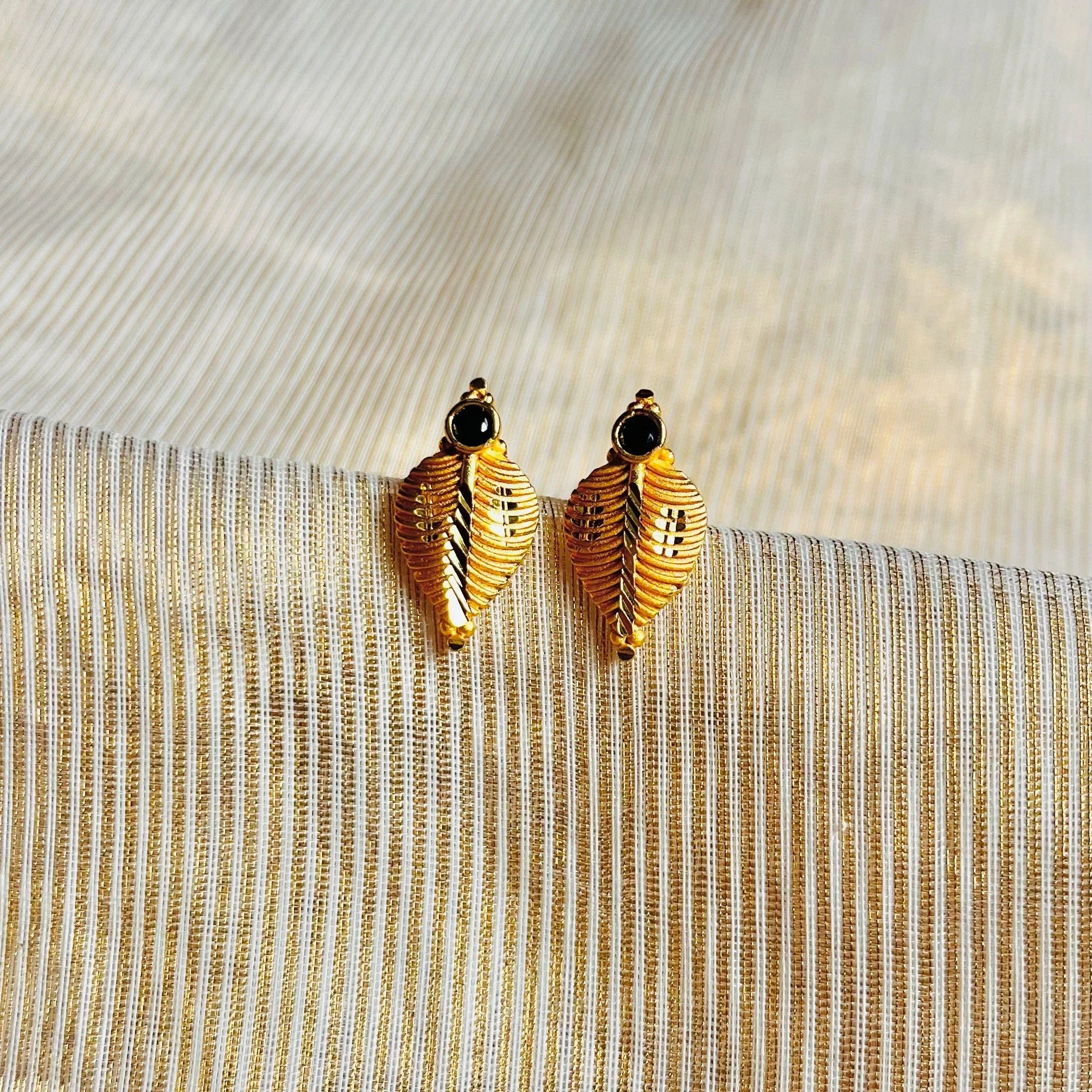 Golden leaf studs