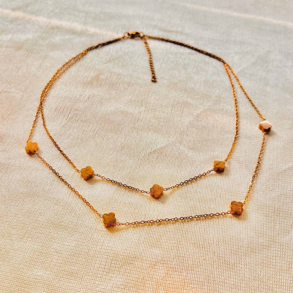 Layered clover necklace