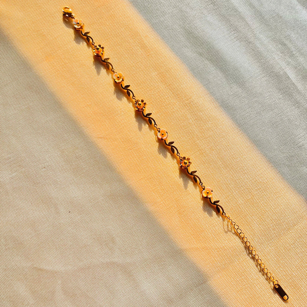 Golden Blossom Charm Bracelet