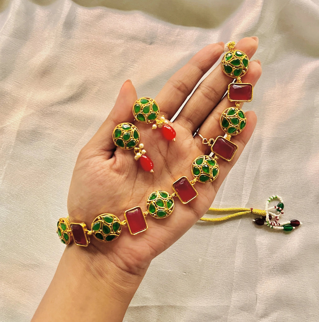 Maharani Kundan & Gem Choker Set