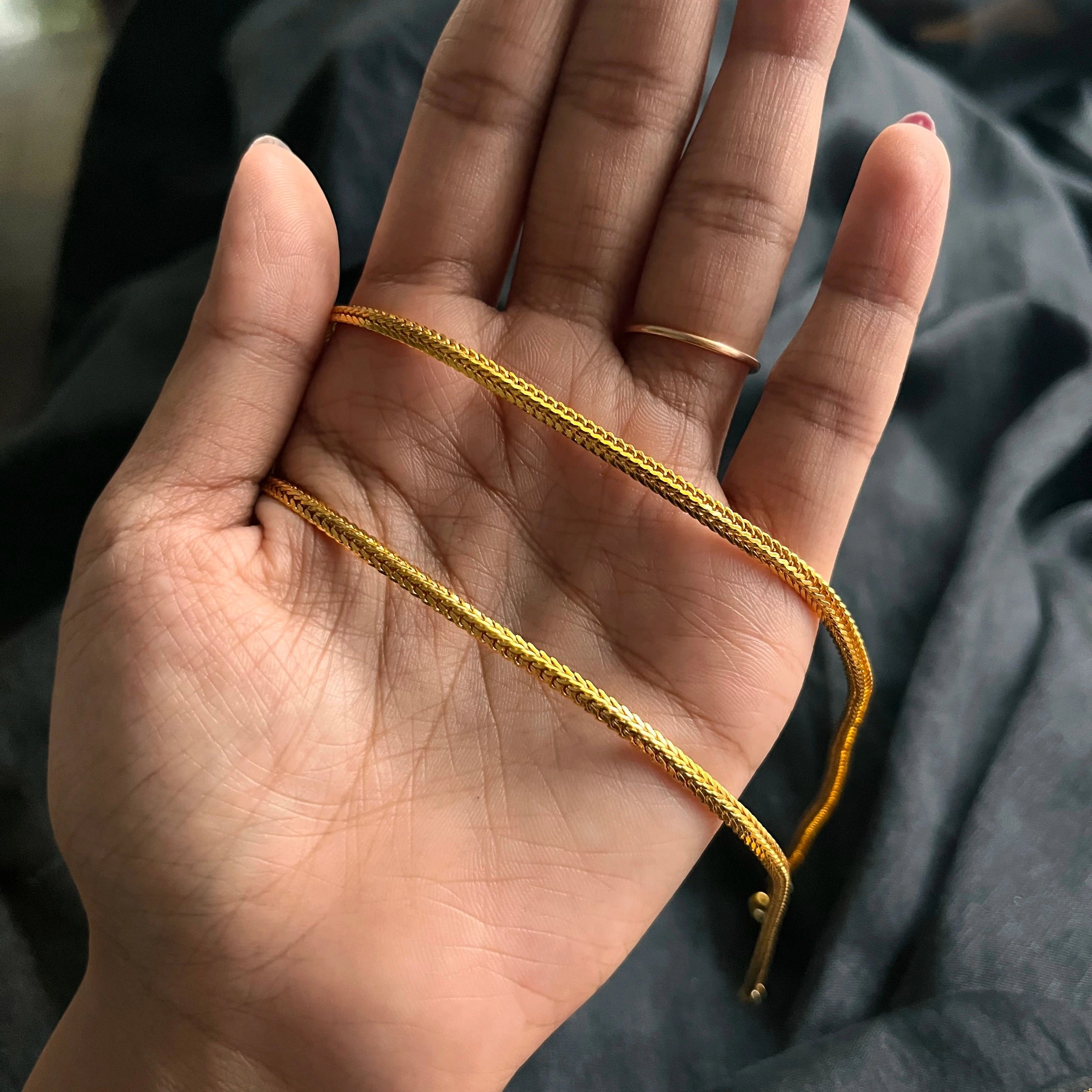 Herringbone Elegance Anklet