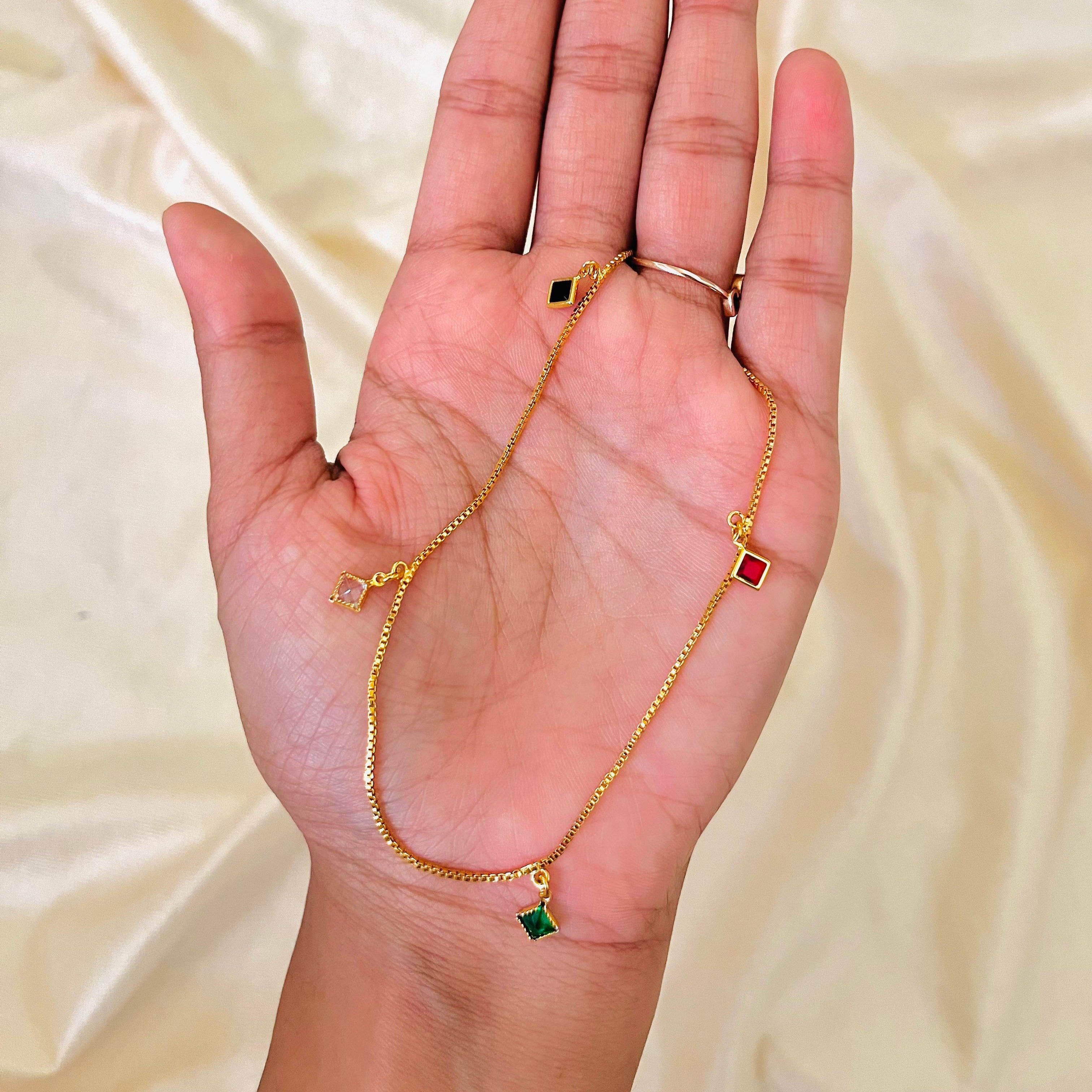 Vibrant Squares Anklet