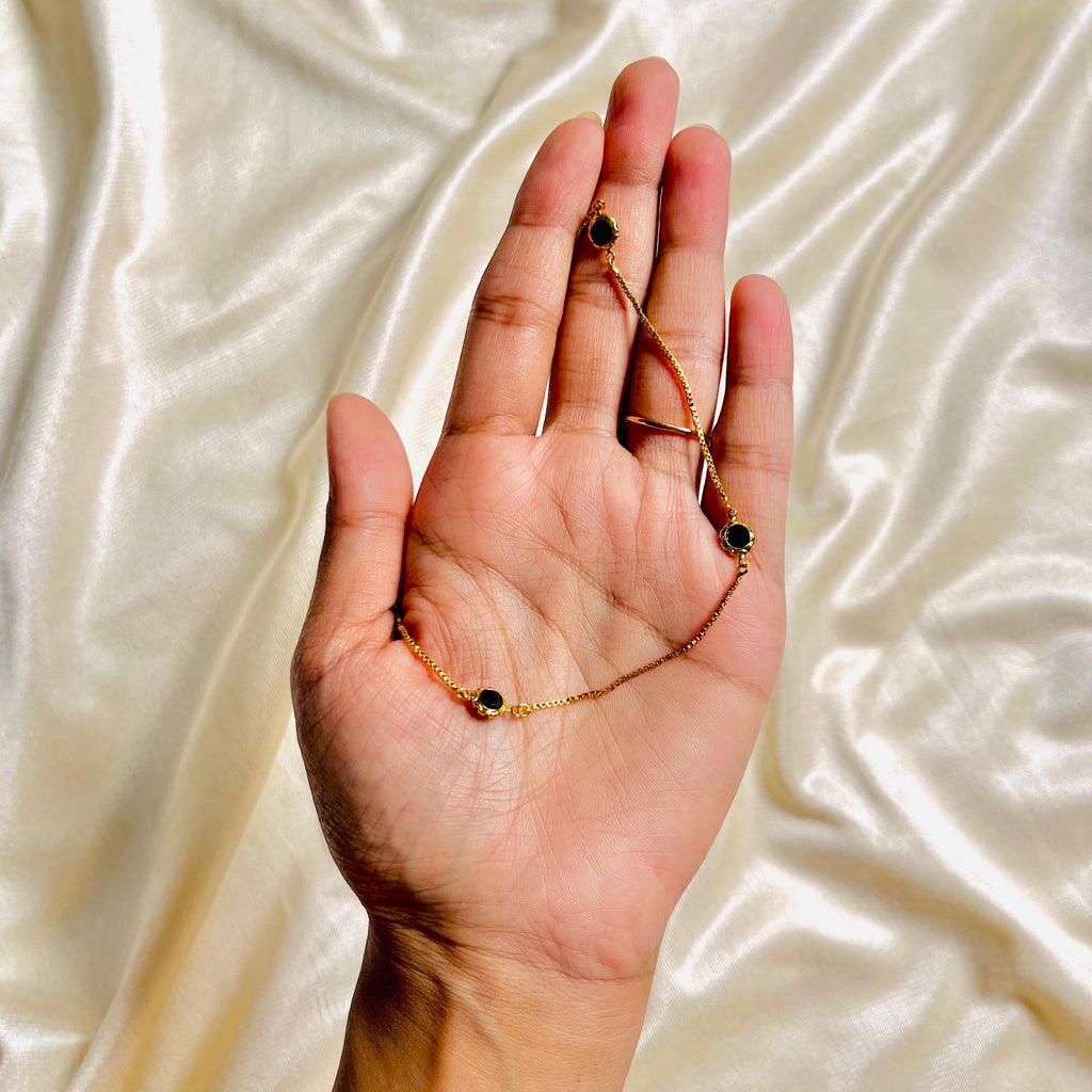 Black Crystal Circle Anklet