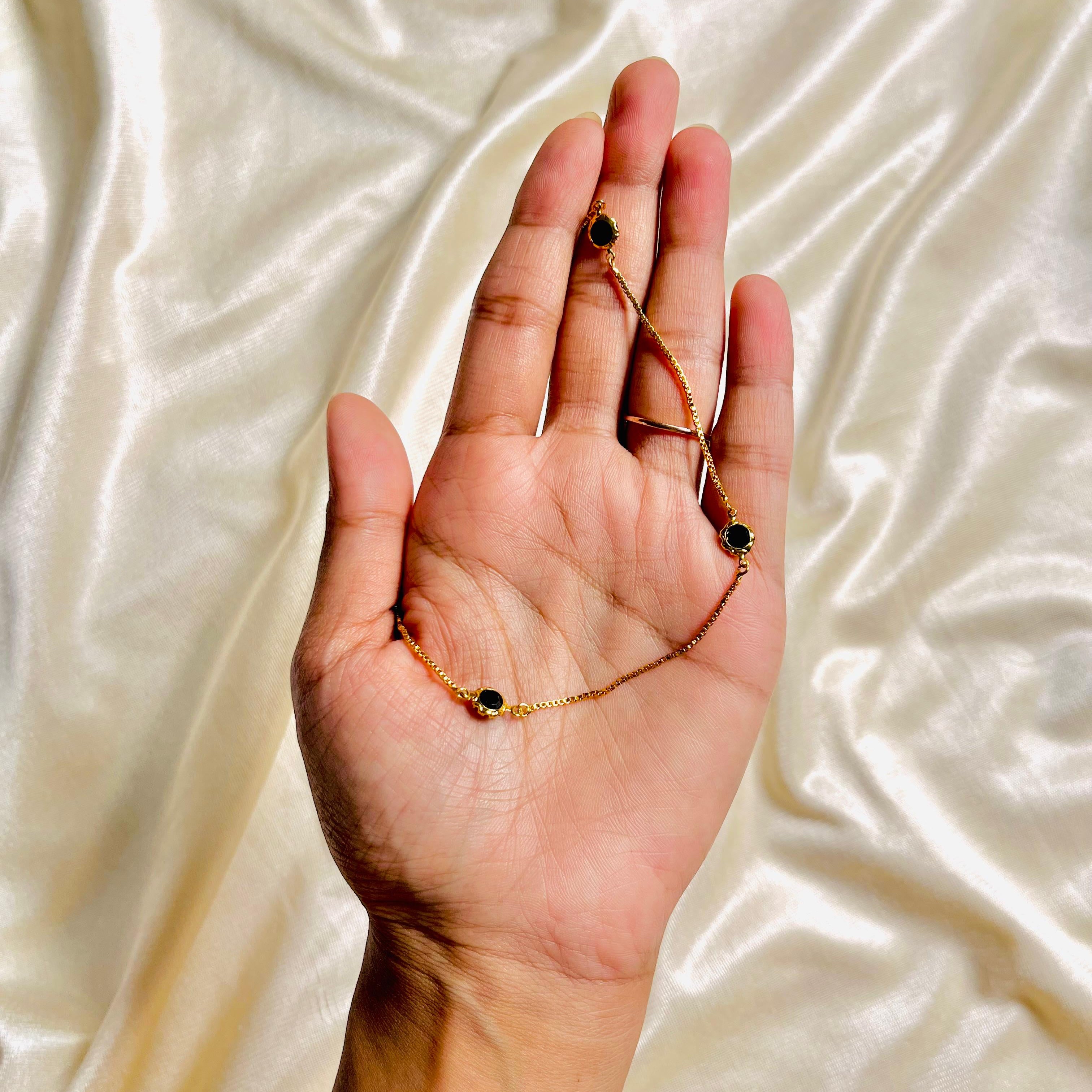 Black Crystal Circle Anklet