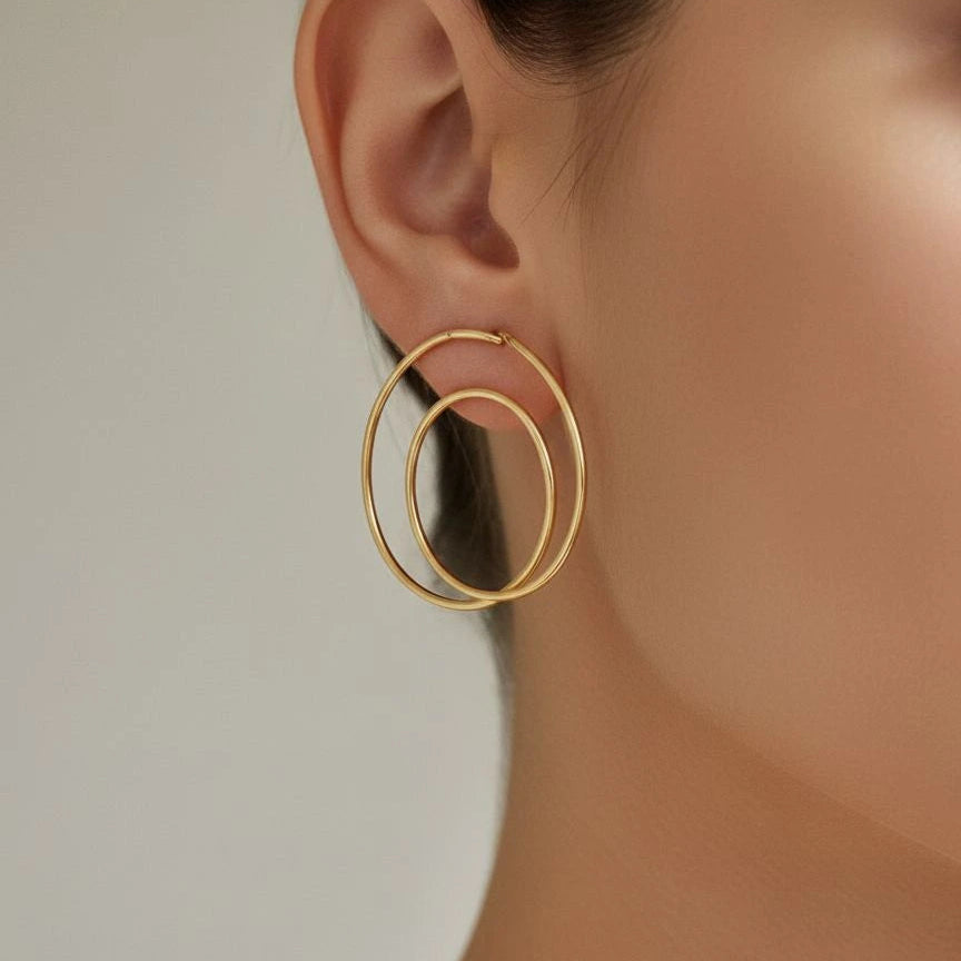 Double hoop earing