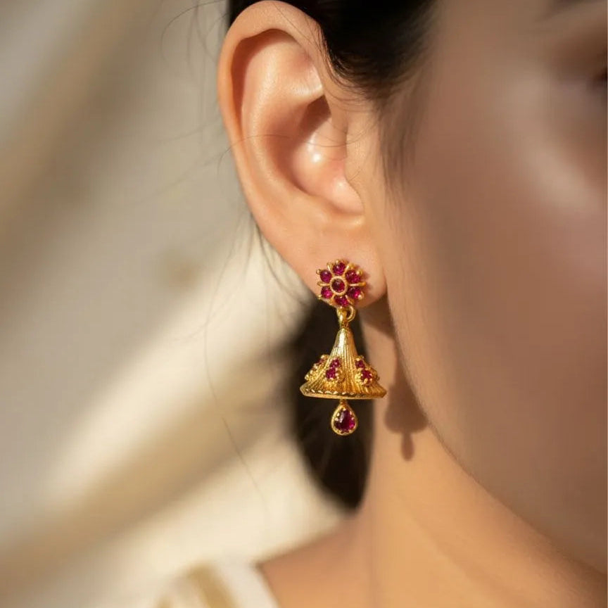 Traditional Ruby Jhumka