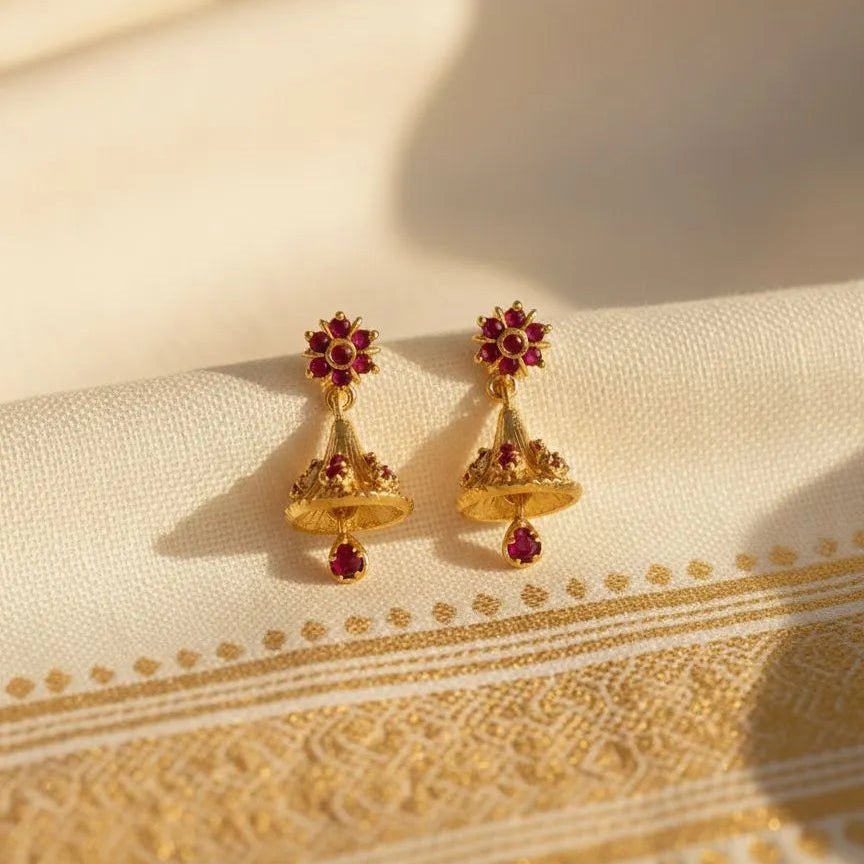 Traditional Ruby Jhumka