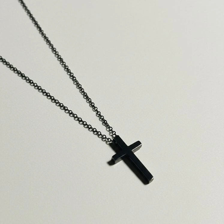Black cross necklace