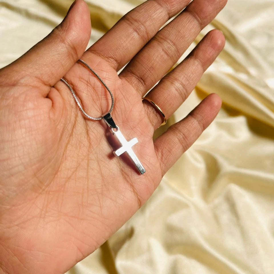Silver cross necklace