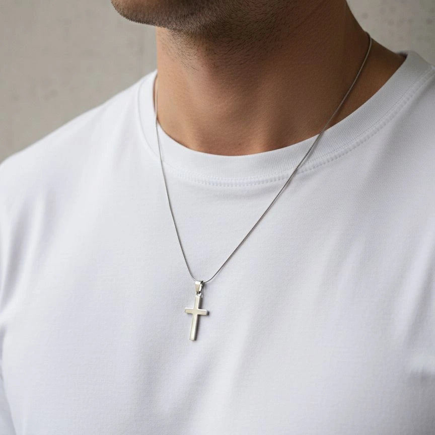 Silver cross necklace