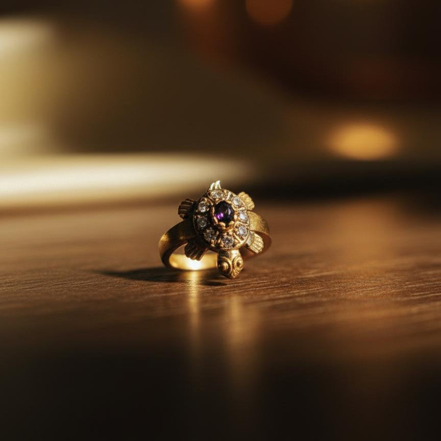 Purple turtle ring