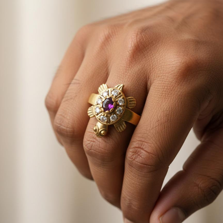 Purple turtle ring