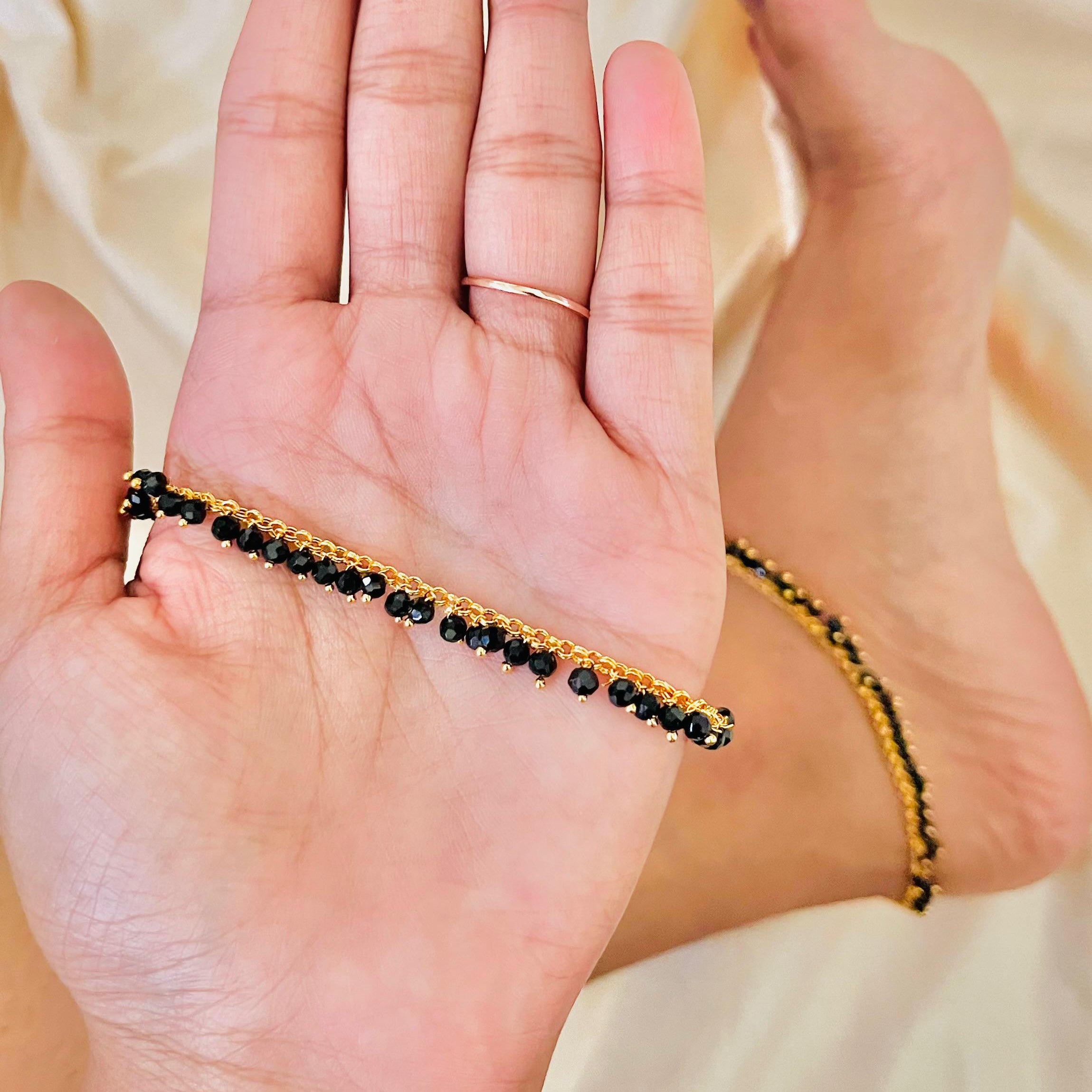 Black Crystal Anklet